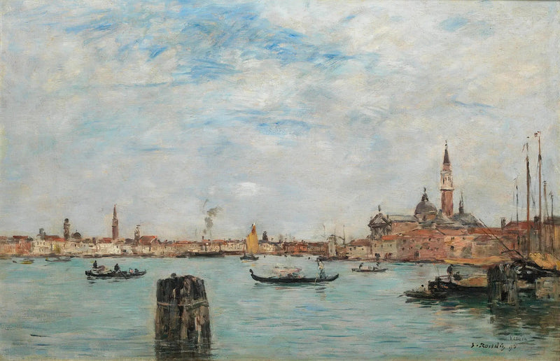 O canal da Giudecca e San Giorgio Maggiore, Veneza - Eugène Boudin