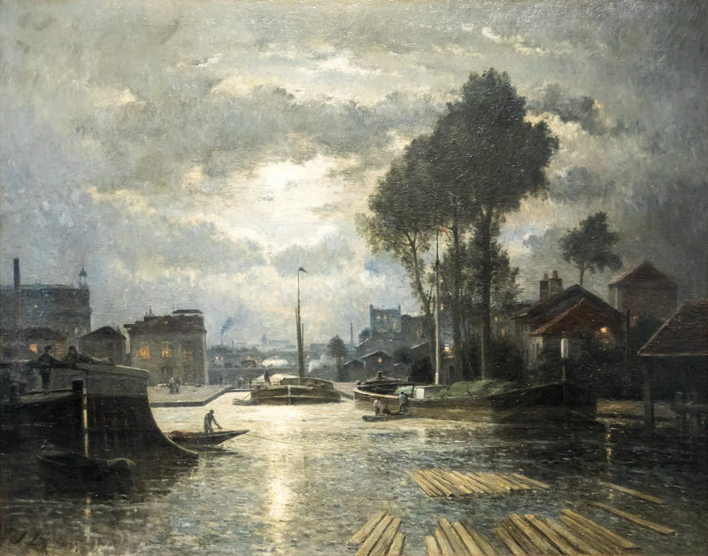 O canal Saint-Denis visto da Darse de Metz, efeito de lua - Stanislas Lépine