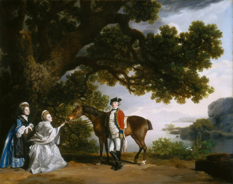 O capitão Samuel Sharpe Pocklington com sua esposa, Pleasance, e talvez sua irmã, Frances - George Stubbs