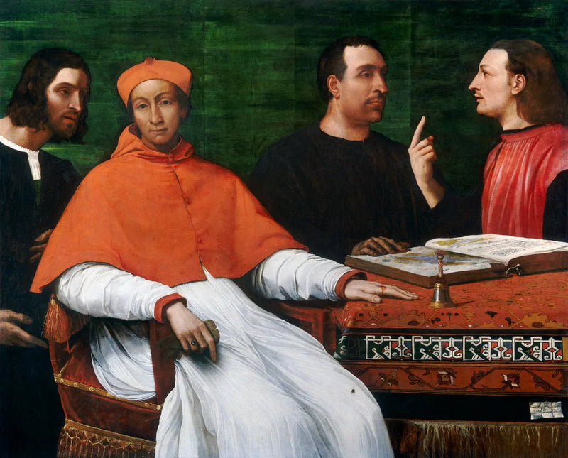 O cardeal Bandinello Sauli, seu secretário e dois geógrafos - Sebastiano del Piombo