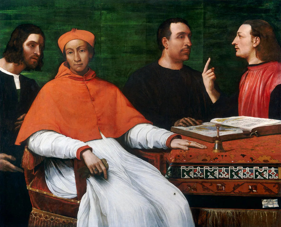 O cardeal Bandinello Sauli, seu secretário e dois geógrafos - Sebastiano del Piombo