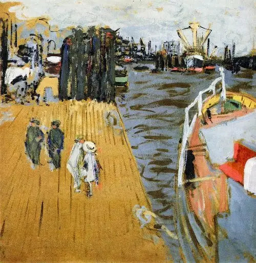 O Carga no cais, Hamburgo - Édouard Vuillard