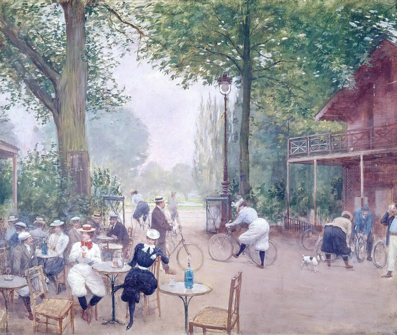 O Chalé do ciclo na floresta de Boulogne - Jean Béraud
