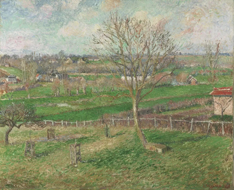 O Campo e a Grande Noz no Inverno, Eragny - Camille Pissarro