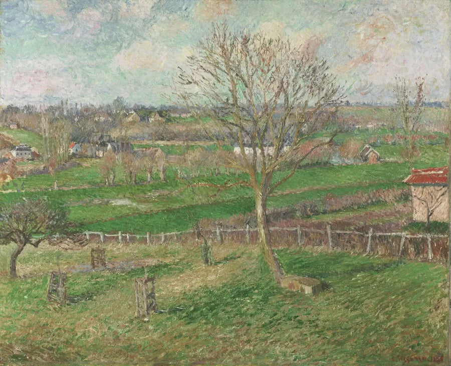 O Campo e a Grande Noz no Inverno, Eragny - Camille Pissarro