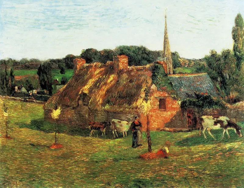 O Campo de Lolichon e a Igreja de Pont-Aven - Paul Gauguin