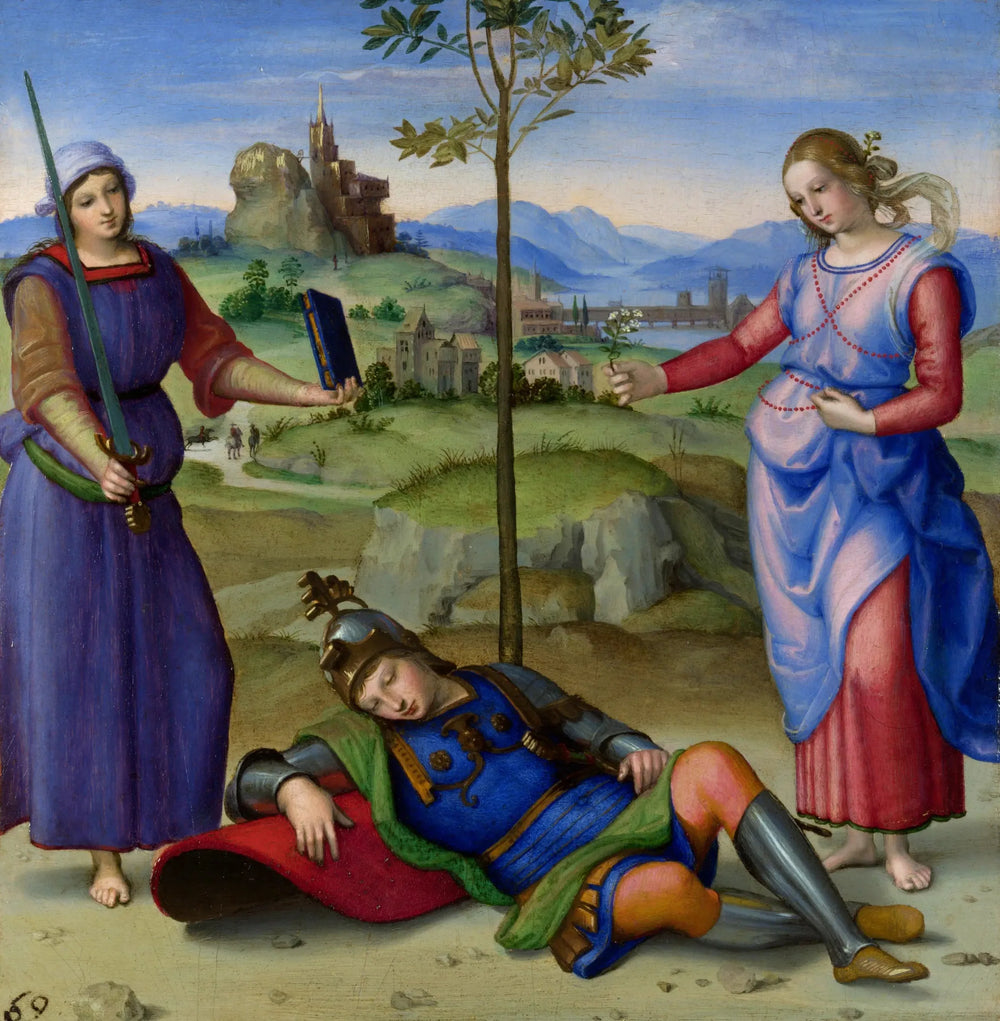 Le Chant du chevalier - Raphaël Sanzio image 1 copie peinte à la main à l’huile