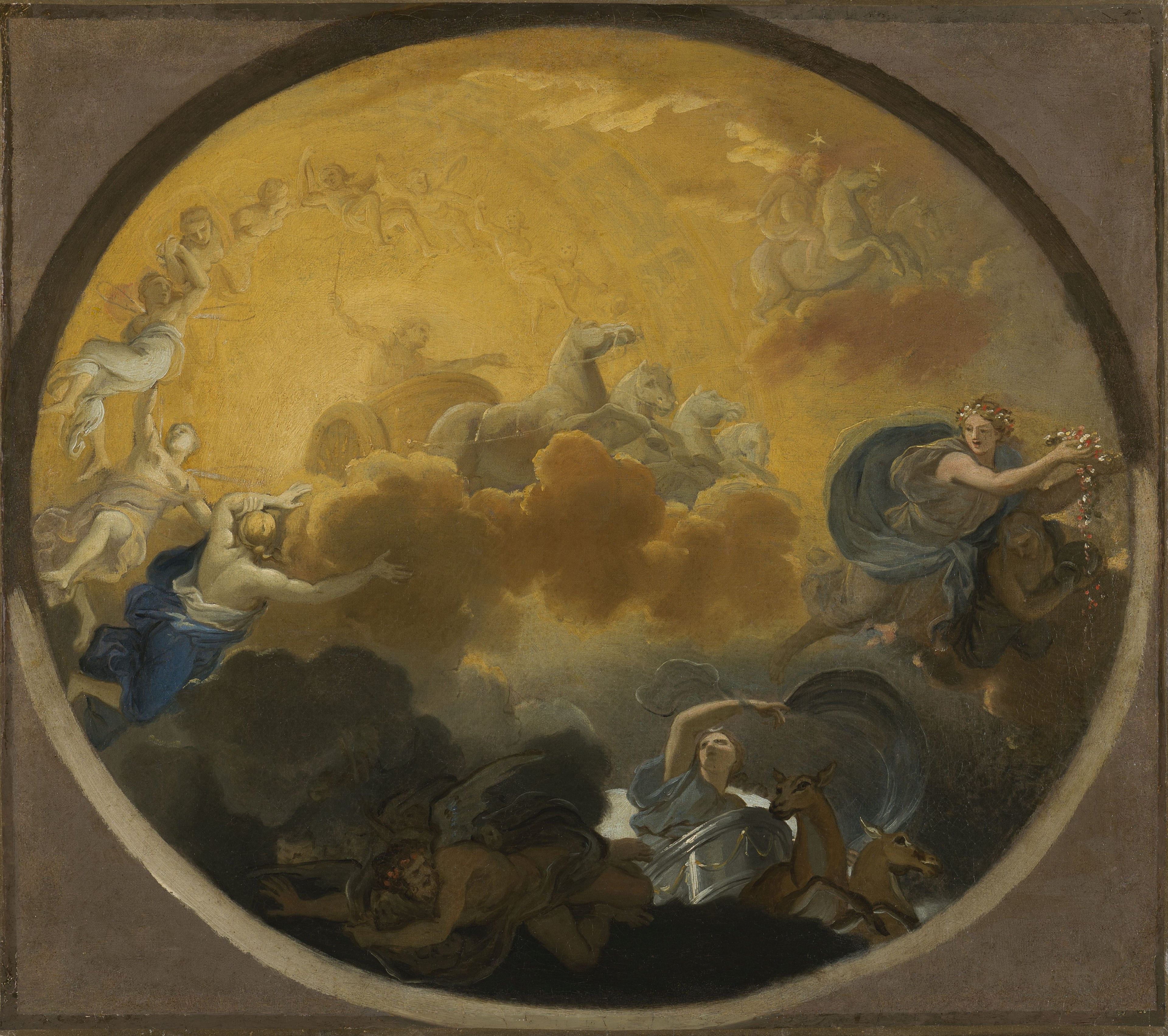 Le char de l'Aurore - Charles Le Brun image 1 copie peinte à la main à l’huile