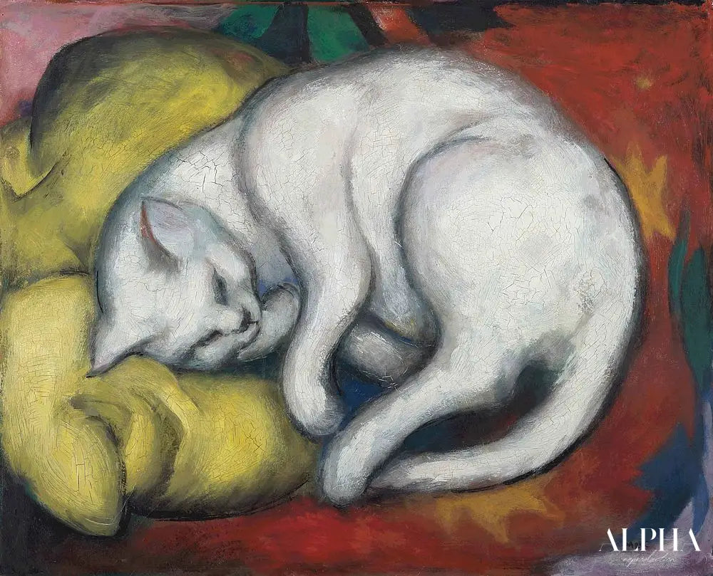 Le chat blanc - Franz Marc - Reproductions de tableaux et peintures haut de gamme