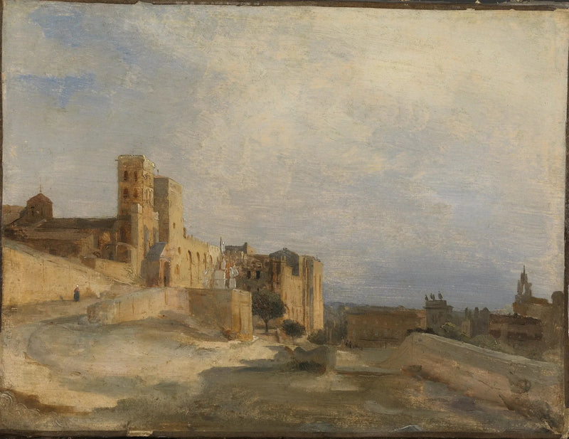 O castelo dos papas - Jean-Baptiste Camille Corot