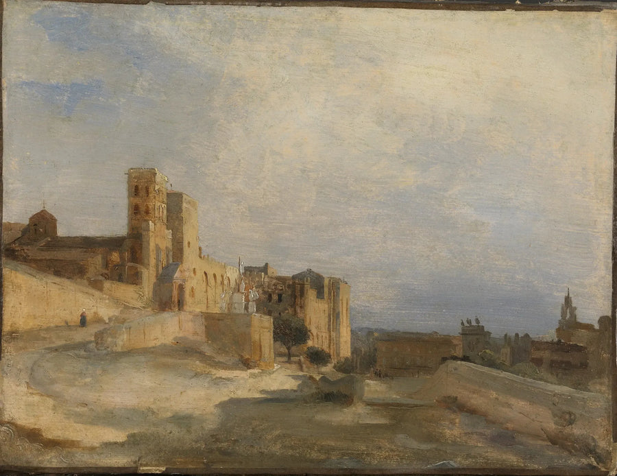 O castelo dos papas - Jean-Baptiste Camille Corot
