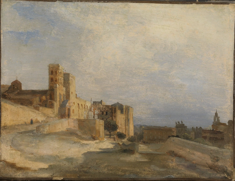 O castelo dos papas - Jean-Baptiste Camille Corot