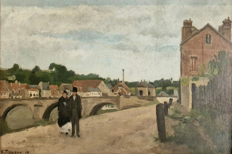 O Caminho da Eclusa e a Ponte de Pontoise - Camille Pissarro
