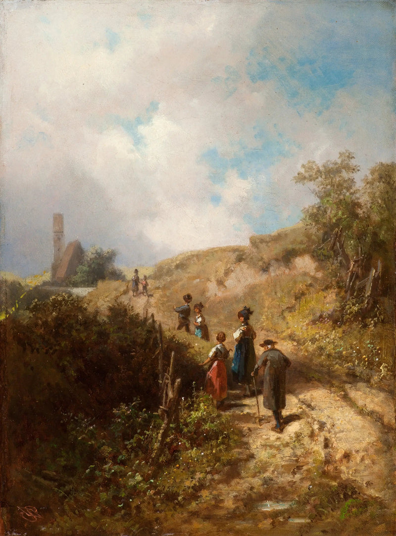 O caminho para a Igreja - Carl Spitzweg