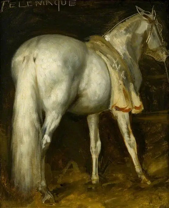Le cheval gris « Télémaque » - Théodore Géricault image 1 copie de tableau peinte à la main