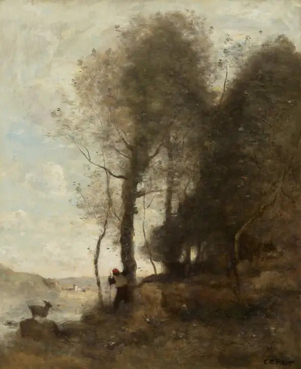 O pastor à beira da floresta - Jean-Baptiste Camille Corot