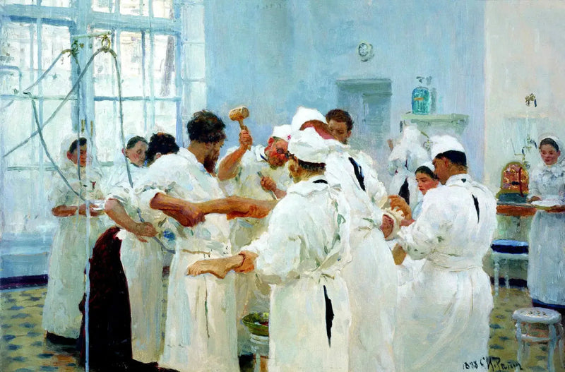 O cirurgião E. V. Pavlov na sala de operações - Ilya Repin