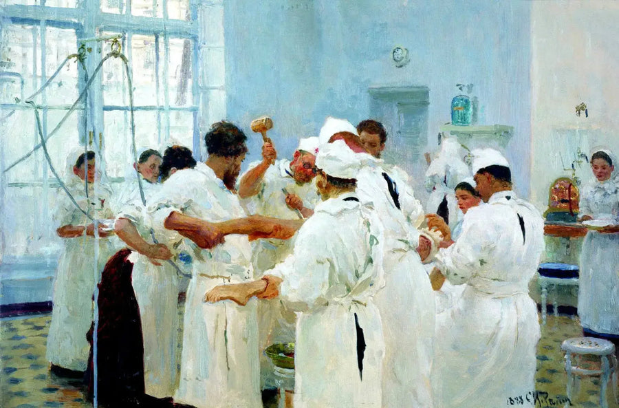 O cirurgião E. V. Pavlov na sala de operações - Ilya Repin
