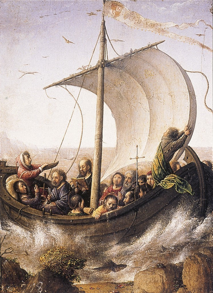 O Cristo acalmando a tempestade no Mar da Galileia - Juan de Flandes