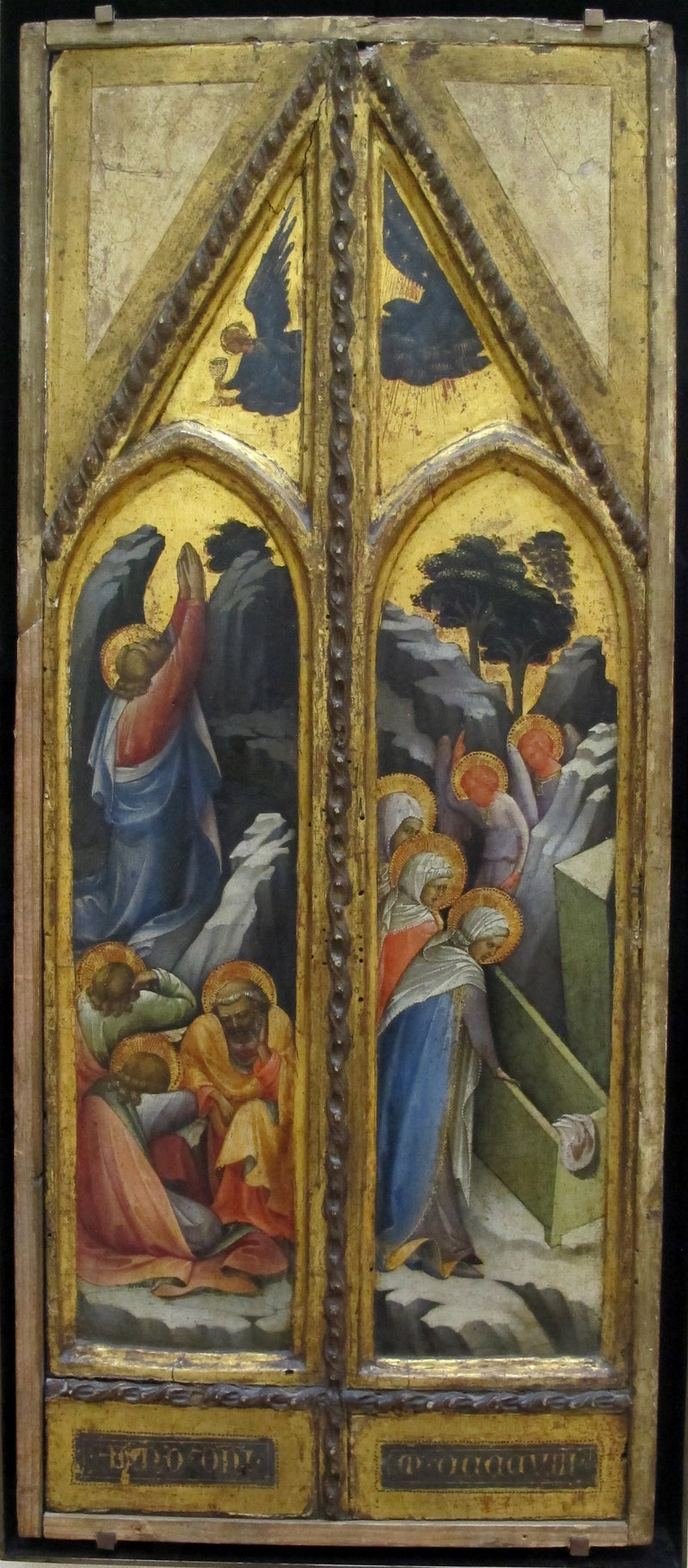 O Cristo no Jardim das Oliveiras; As Santas Mulheres no Túmulo - Lorenzo Monaco