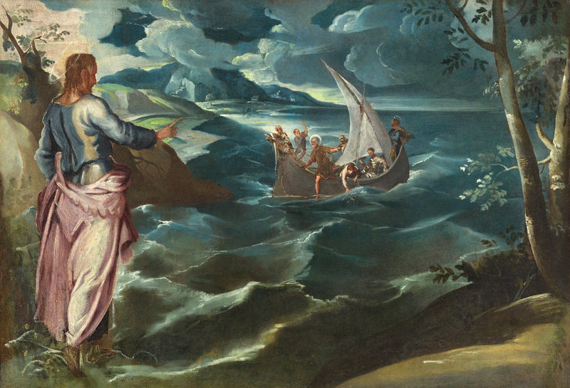 O Cristo no Lago de Tiberíades - Jacopo Tintoretto