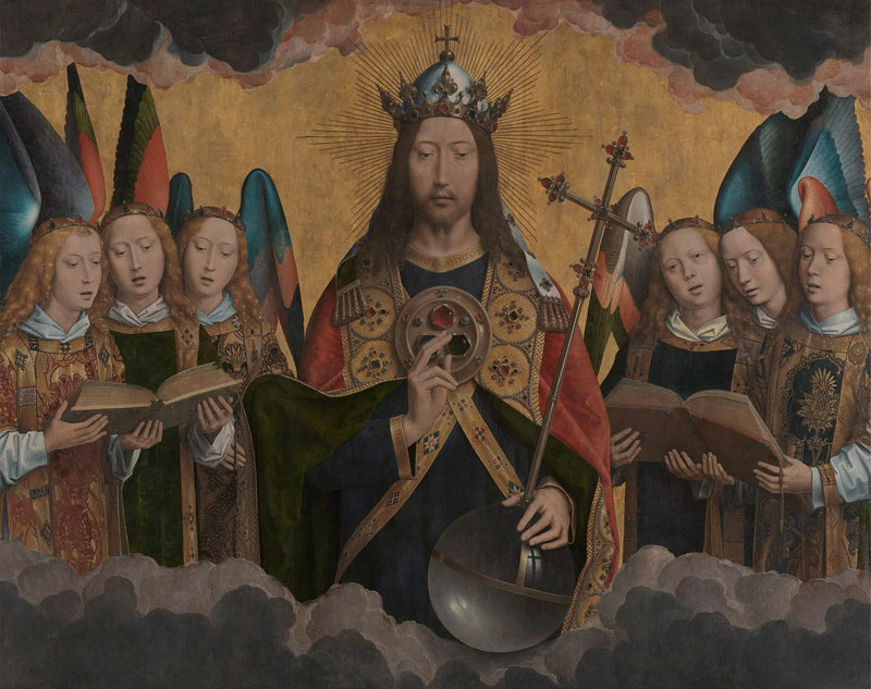 O Cristo com anjos cantantes - Hans Memling