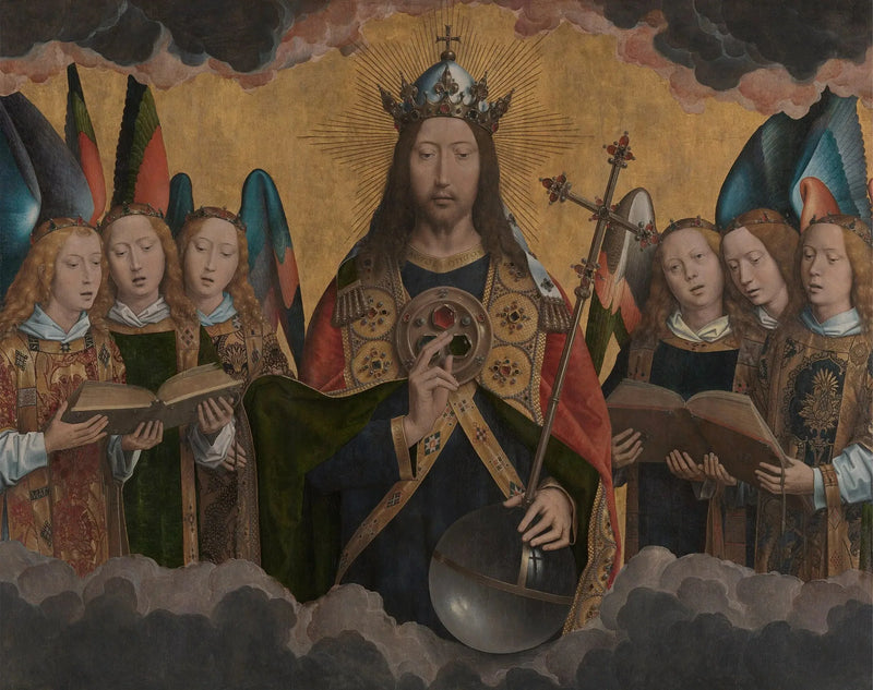 O Cristo com anjos cantantes - Hans Memling
