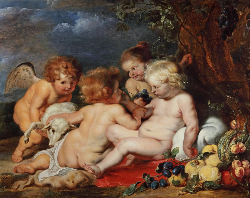 O Cristo com o jovem São João e os anjos - Peter Paul Rubens
