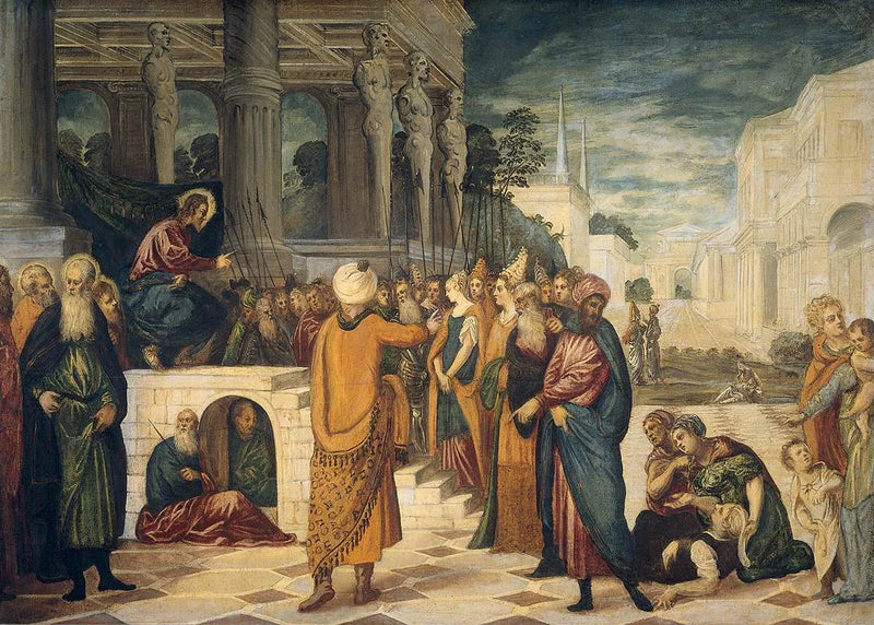 O Cristo com a mulher adúltera - Jacopo Tintoretto