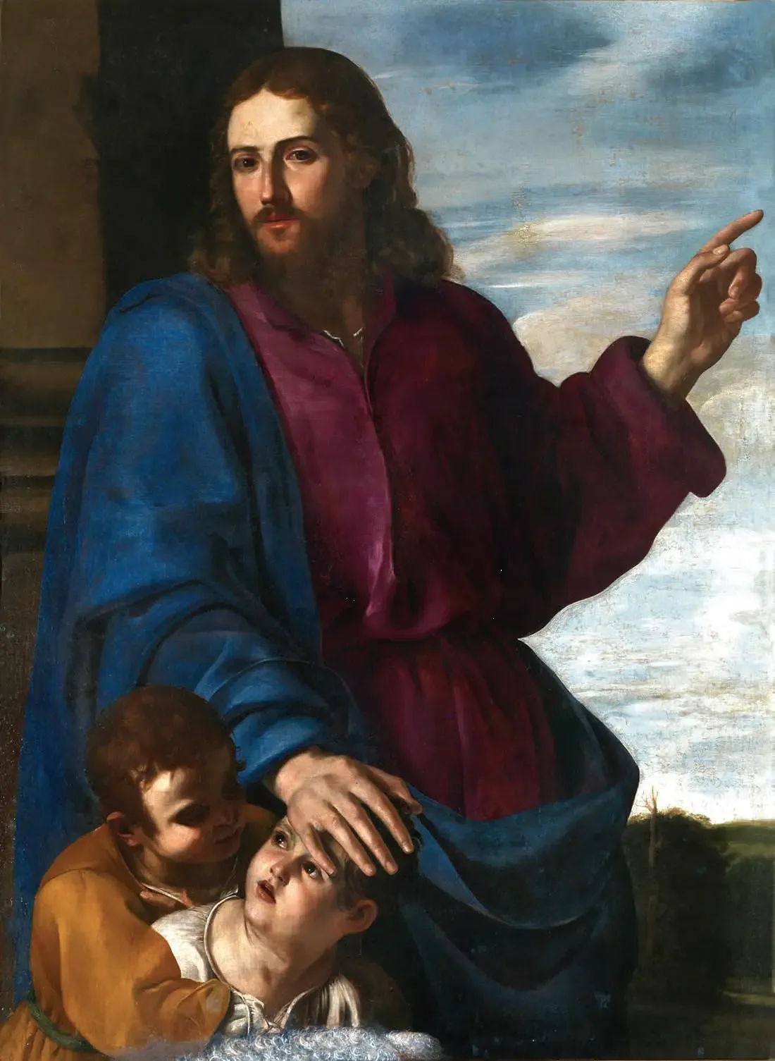 Le Christ bénissant les enfants - Artemisia Gentileschi image 1 copie de tableau peinte à la main
