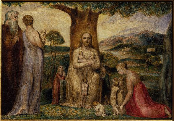 O Cristo abençoando os pequenos filhos - William Blake