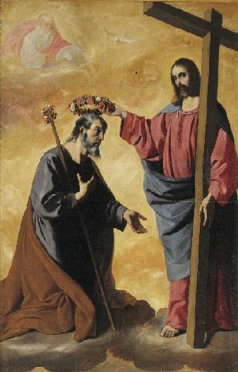 O Cristo coroando São José - Francisco de Zurbarán