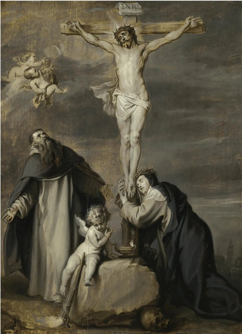 Cristo Crucificado Adorado pelos Santos Domingos e Catarina de Siena - Antoine van Dyck