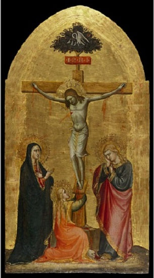 O Cristo crucificado, com a Virgem Maria, Maria Madalena e São João - Spinello Aretino