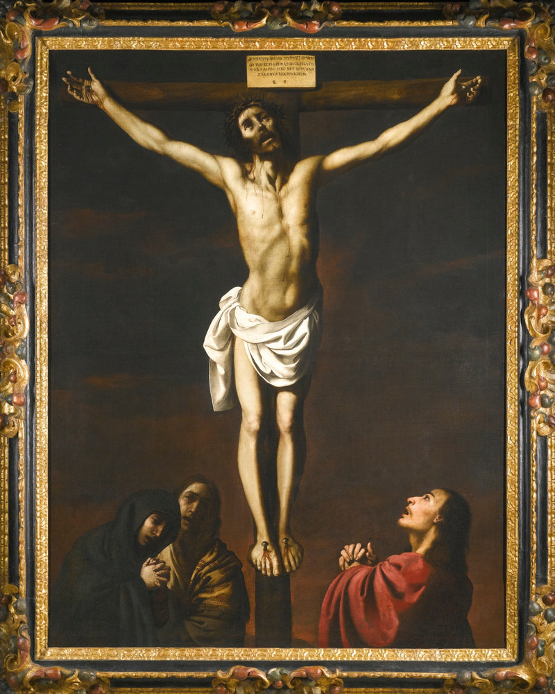 O Cristo na cruz com São João, Maria Madalena e a Virgem - Francisco de Zurbarán