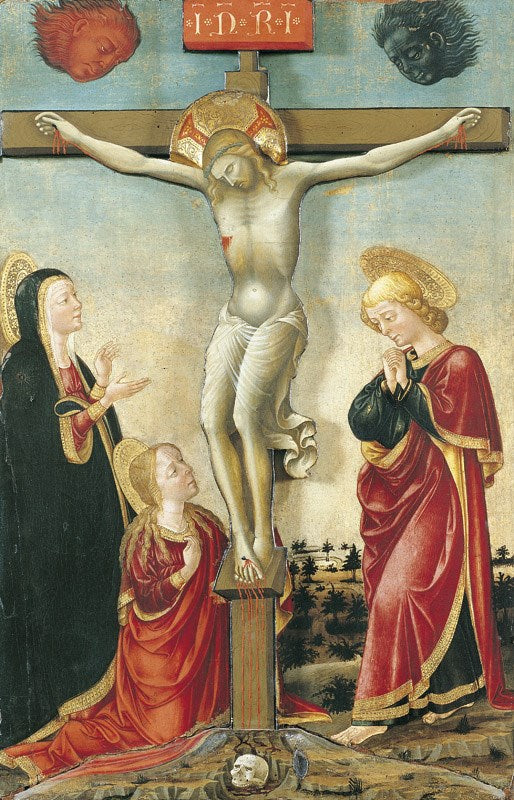 O Cristo na cruz, a Virgem, São João e Madalena - Lorenzo Monaco