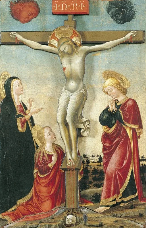 O Cristo na cruz, a Virgem, São João e Madalena - Lorenzo Monaco