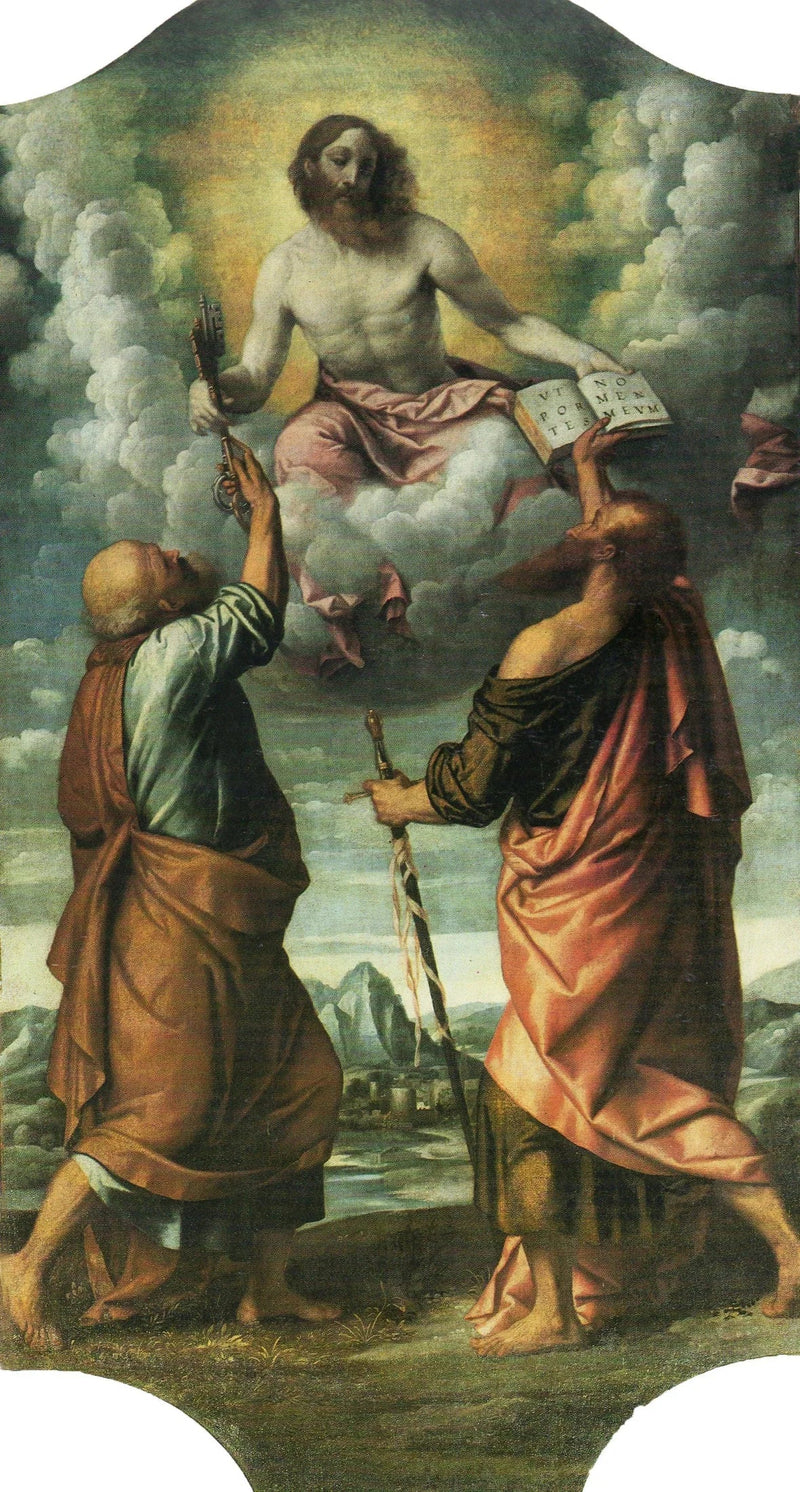 Cristo em glória com os santos Pedro e Paulo - Alessandro Bonvicino