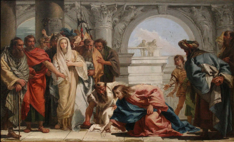 Cristo e a mulher adúltera - Giovanni Battista Tiepolo