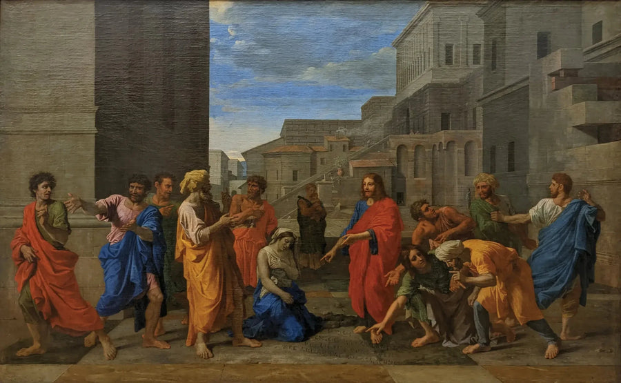 O Cristo e a mulher adúltera - Nicolas Poussin