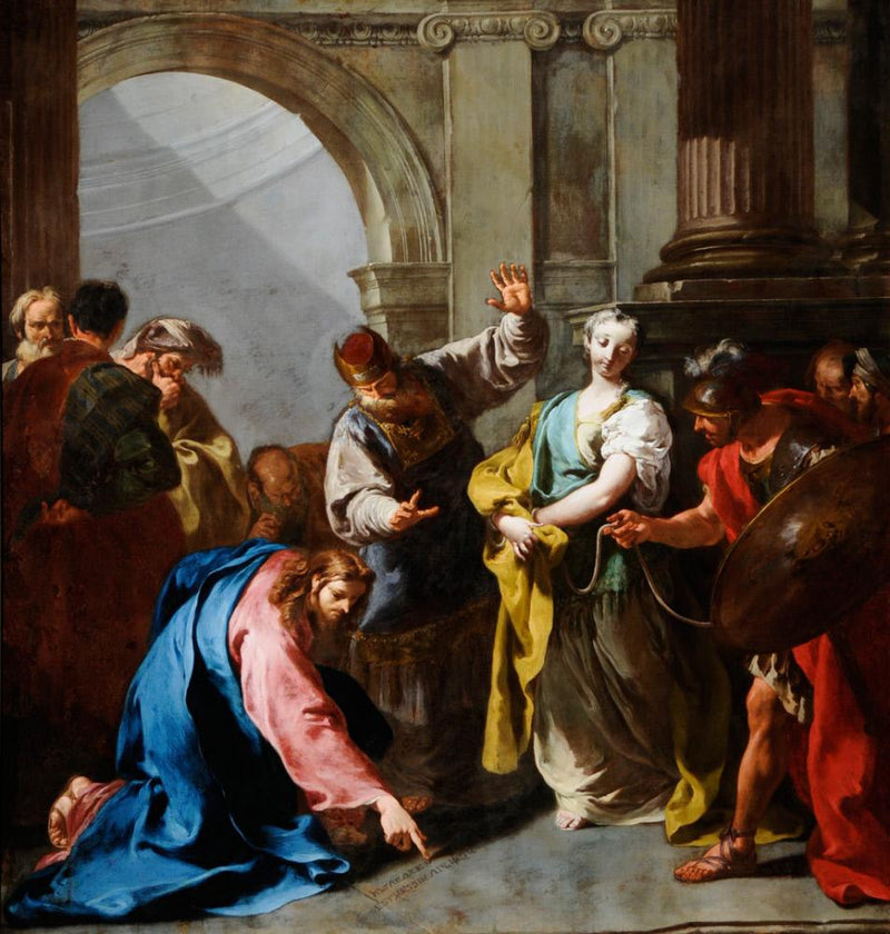Cristo e a adultéria - Giovanni Battista Pittoni