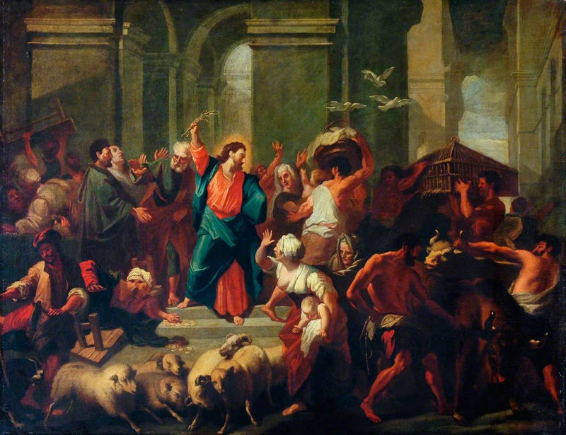 O Cristo expulsa os mercadores do templo - Jean-Baptiste Jouvenet