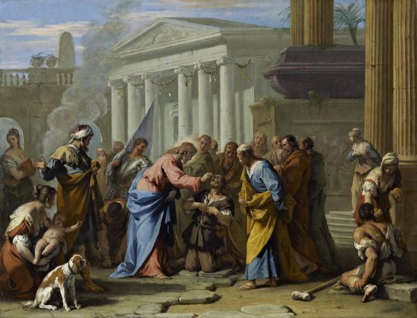 O Cristo cura o cego - Sebastiano Ricci