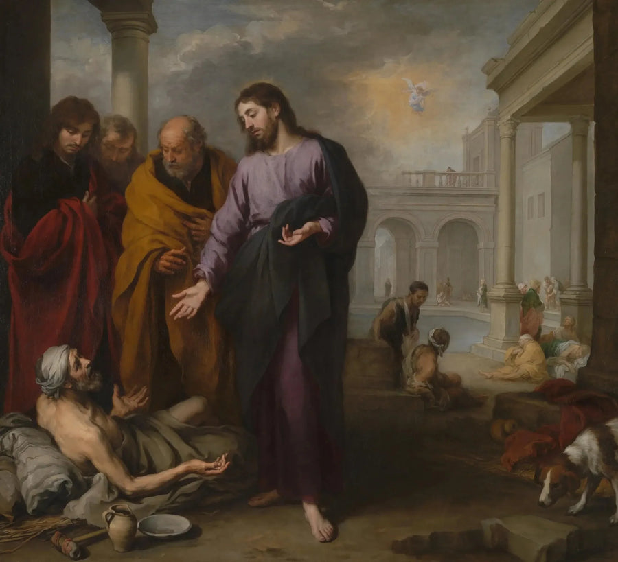 Cristo cura o paralítico na piscina de Betesda - Bartolomé Esteban Murillo