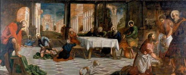 O Cristo lavando os pés dos discípulos - Jacopo Tintoretto
