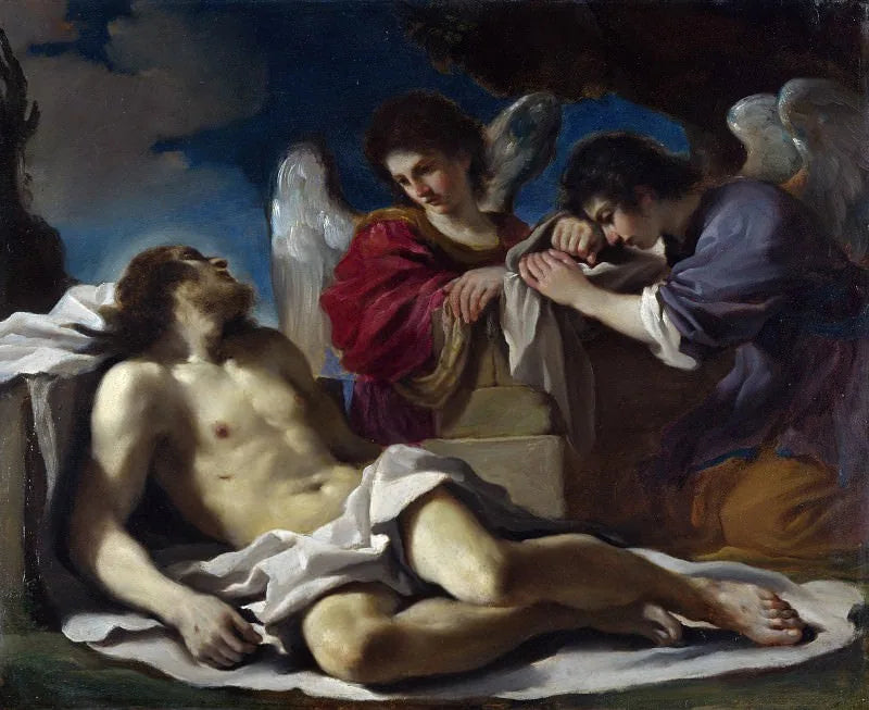 O Cristo Morto Chorado por Dois Anjos - Guercino
