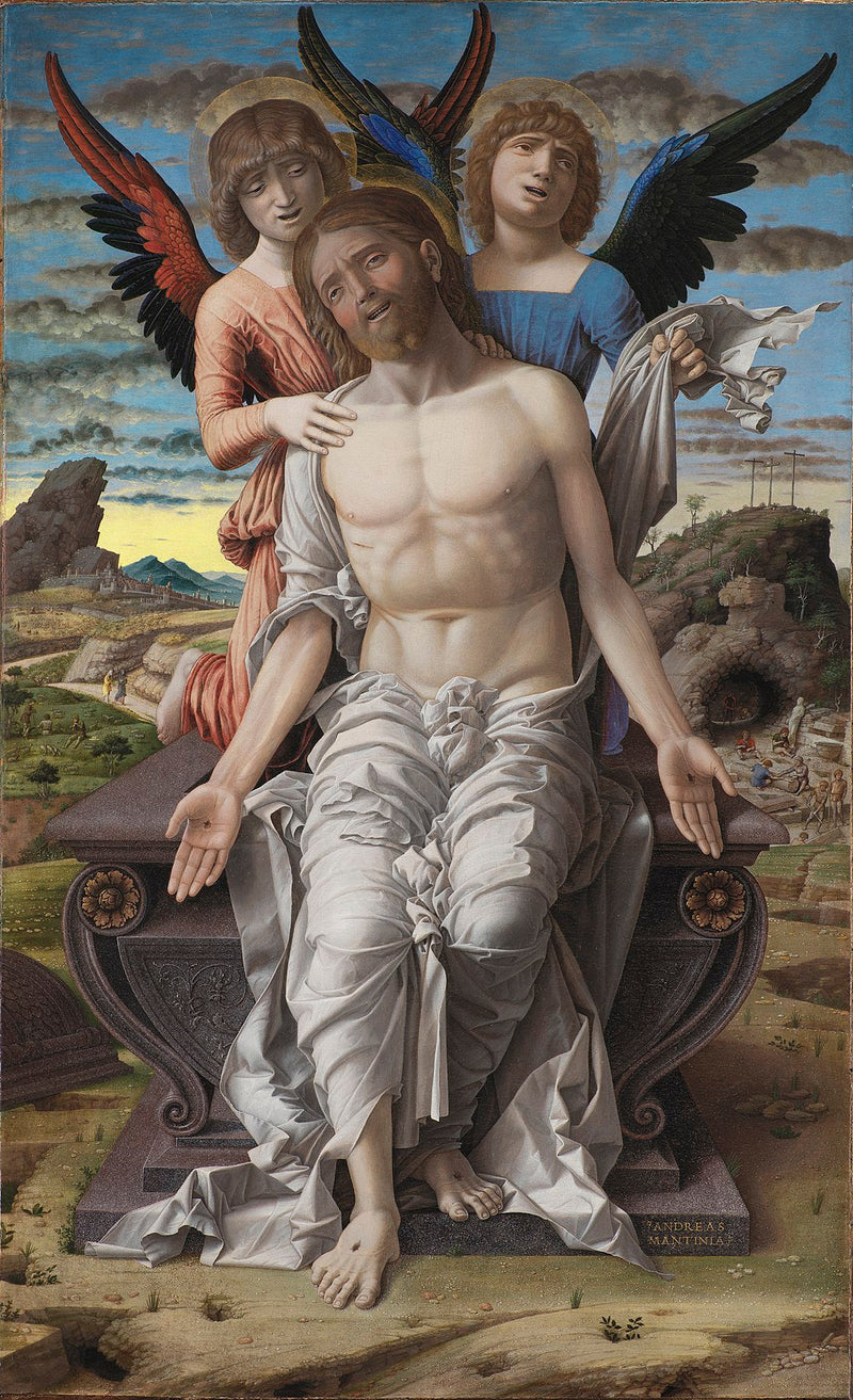 O Cristo Morto Sustentado por Dois Anjos - Andrea Mantegna
