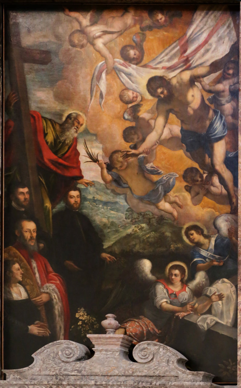 O Cristo Ressuscitado com São André e os Doadores - Jacopo Tintoretto
