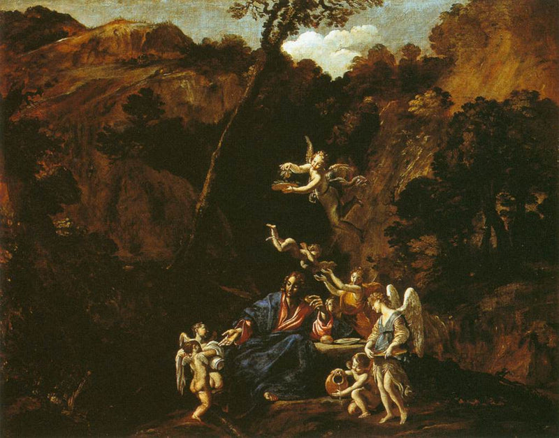 Cristo servido pelos anjos - Giovanni Lanfranco