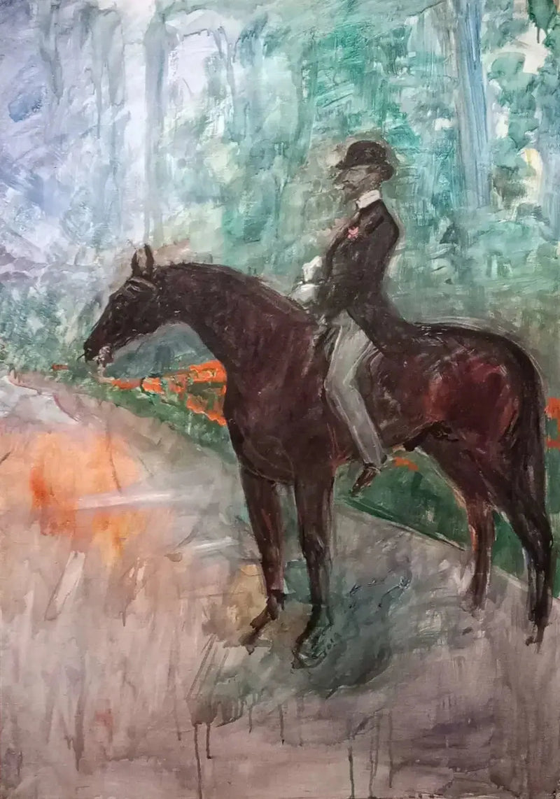 O conde de Toulouse-Lautrec a cavalo - Henri de Toulouse-Lautrec